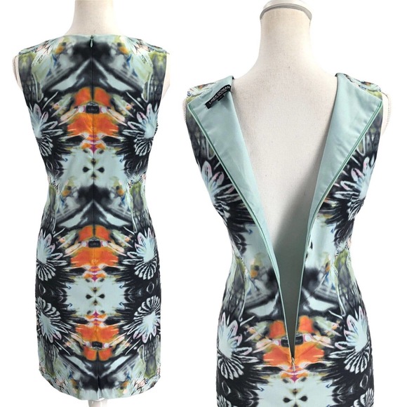 Linea Domani Limited Collection Womens Size 4 Sleeveless Printed Sheath Dress - Picture 3 of 10